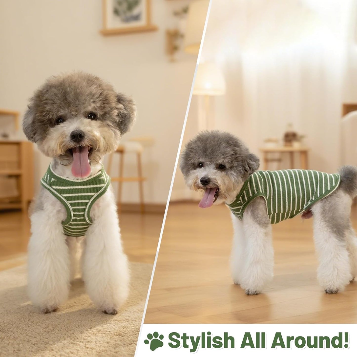 Coohams Lightweight Waffle Knit Dog Shirts - Breathable for Small Breeds