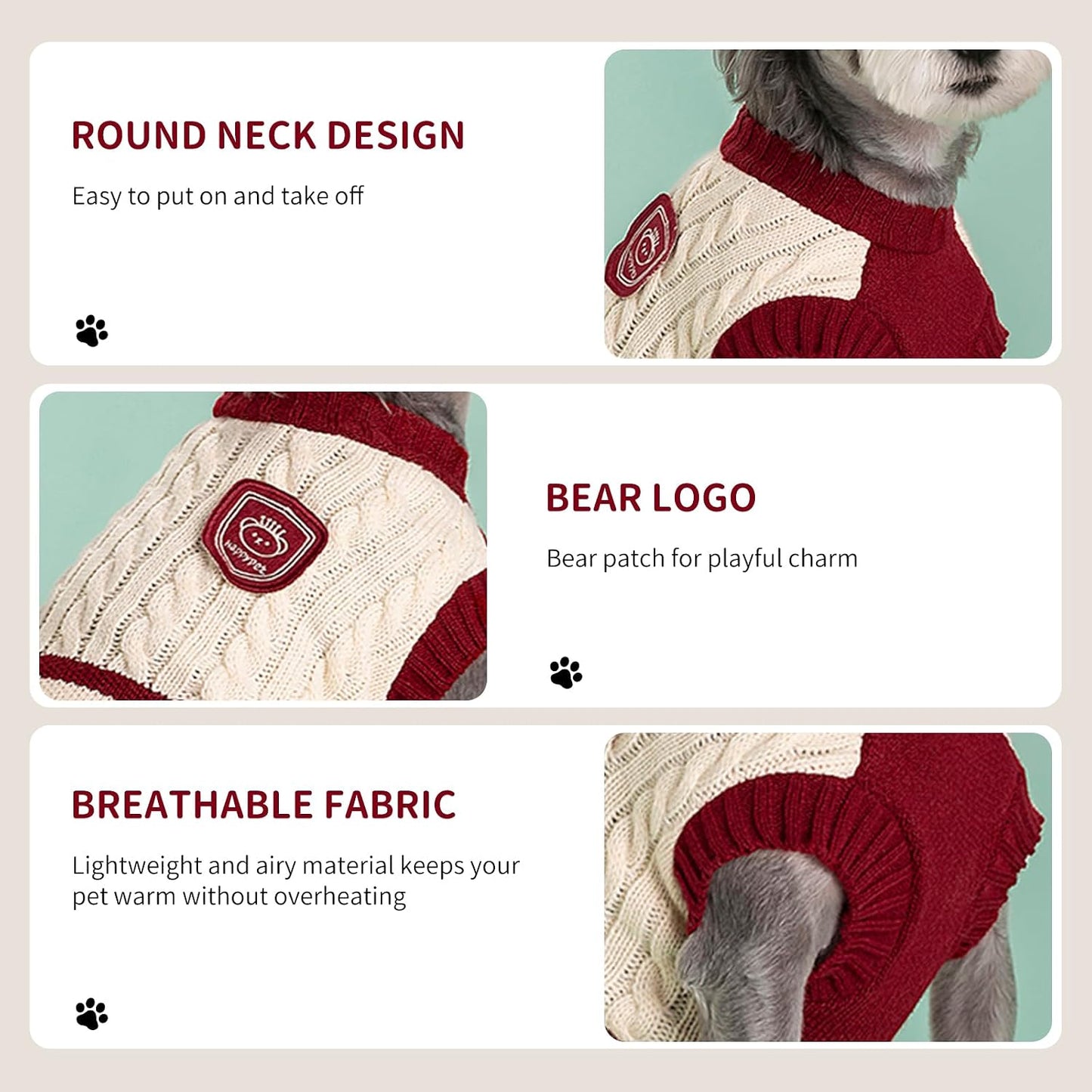 Small Dog Sweater – Winter Knitted Pet Clothes for Small Dogs & Cats