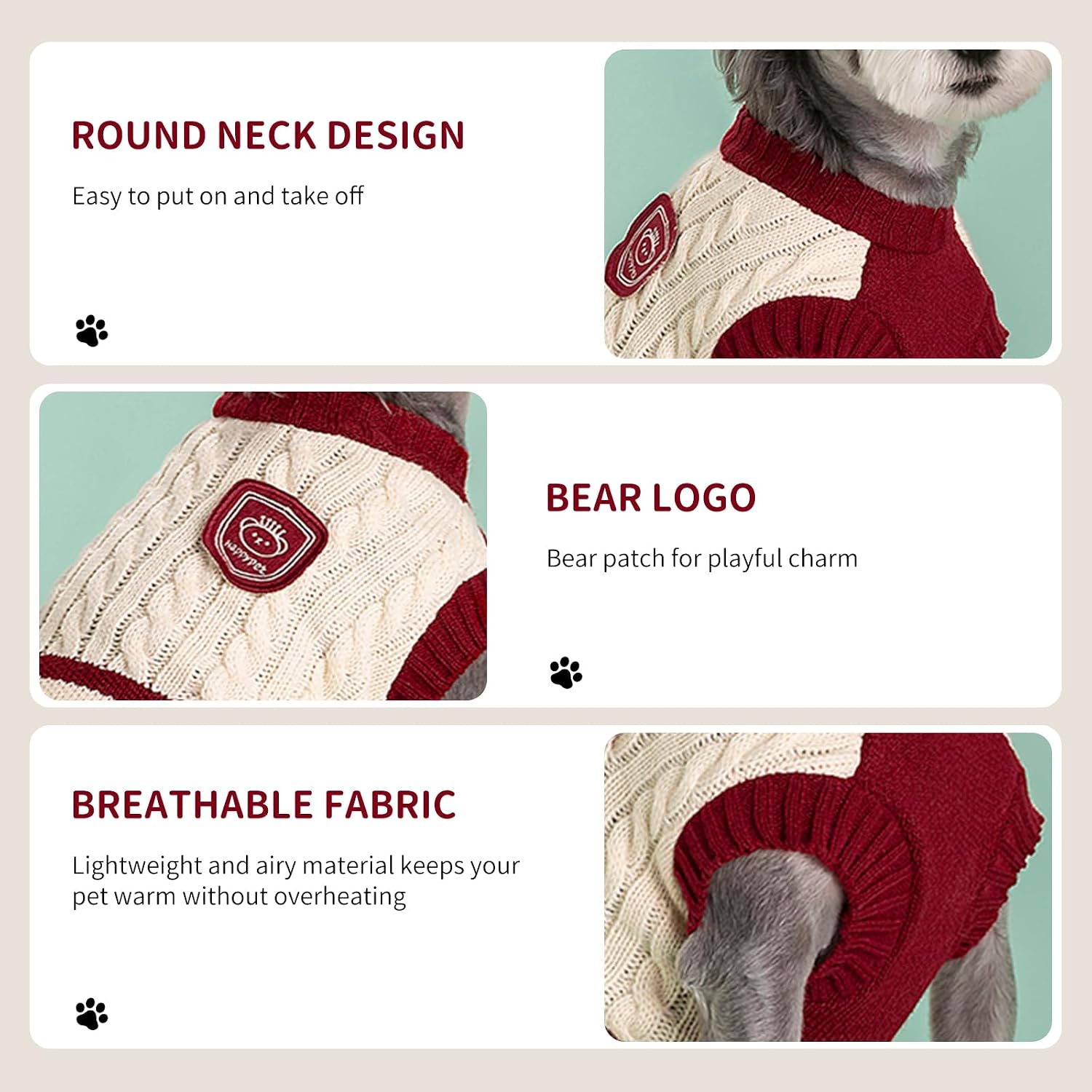 Small Dog Sweater – Winter Knitted Pet Clothes for Small Dogs & Cats