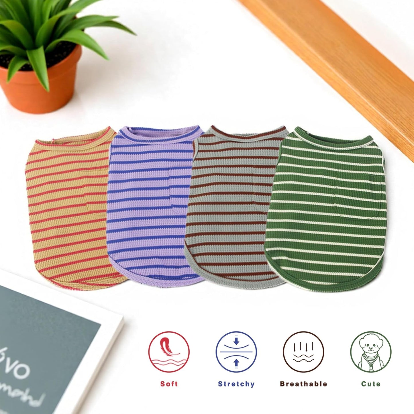 Coohams Lightweight Waffle Knit Dog Shirts in Mixed Colors