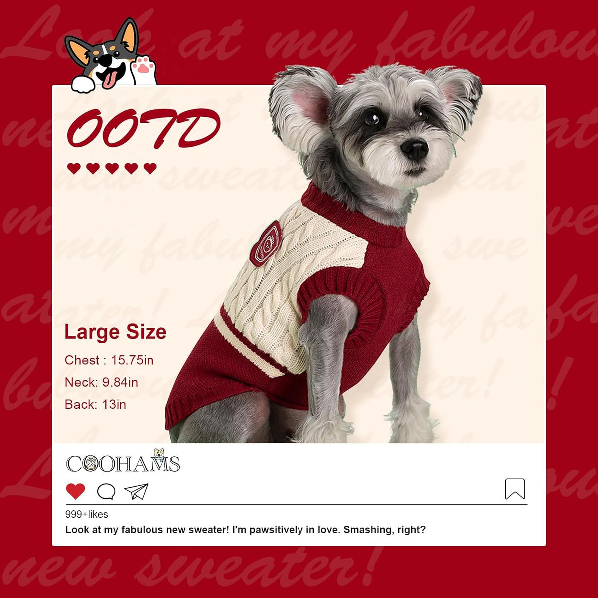 Small Dog Sweater – Winter Knitted Pet Clothes for Small Dogs & Cats