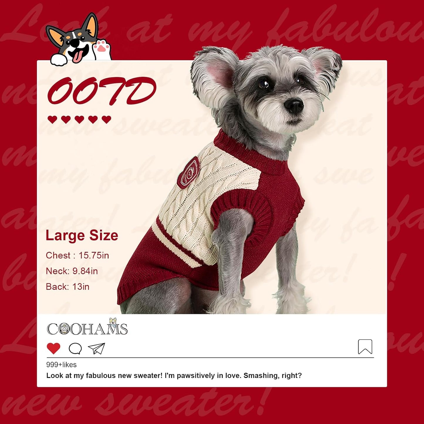 Small Dog Sweater – Winter Knitted Pet Clothes for Small Dogs & Cats