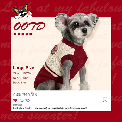 Small Dog Sweater – Winter Knitted Pet Clothes for Small Dogs & Cats
